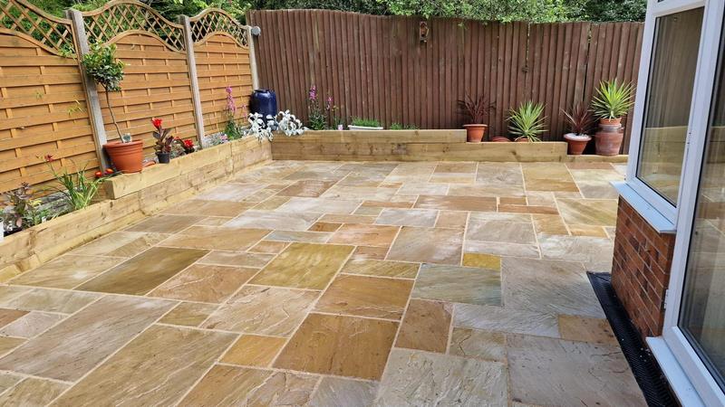 colne tarmac driveway sandstone patio garden transformation 12