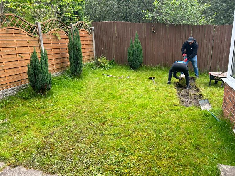 colne tarmac driveway sandstone patio garden transformation 24